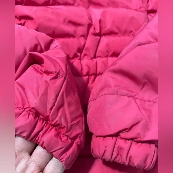 Moncler Girls Pink Puffer Logo Jacket - Picture 4 of 16